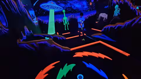 UFO and alien blacklight hole at Imagine 3D Mini Golf Sedona